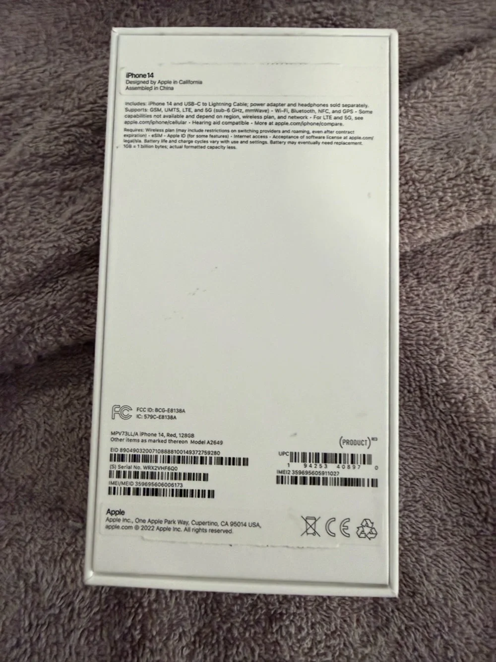 Apple iPhone 14 (Red) BOX
